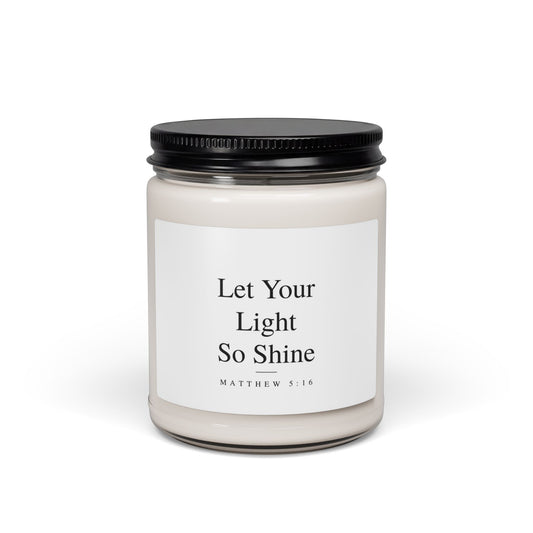 Let Your Light So Shine Soy Candle – 9oz Inspirational Scented Jar (Matthew 5:16)