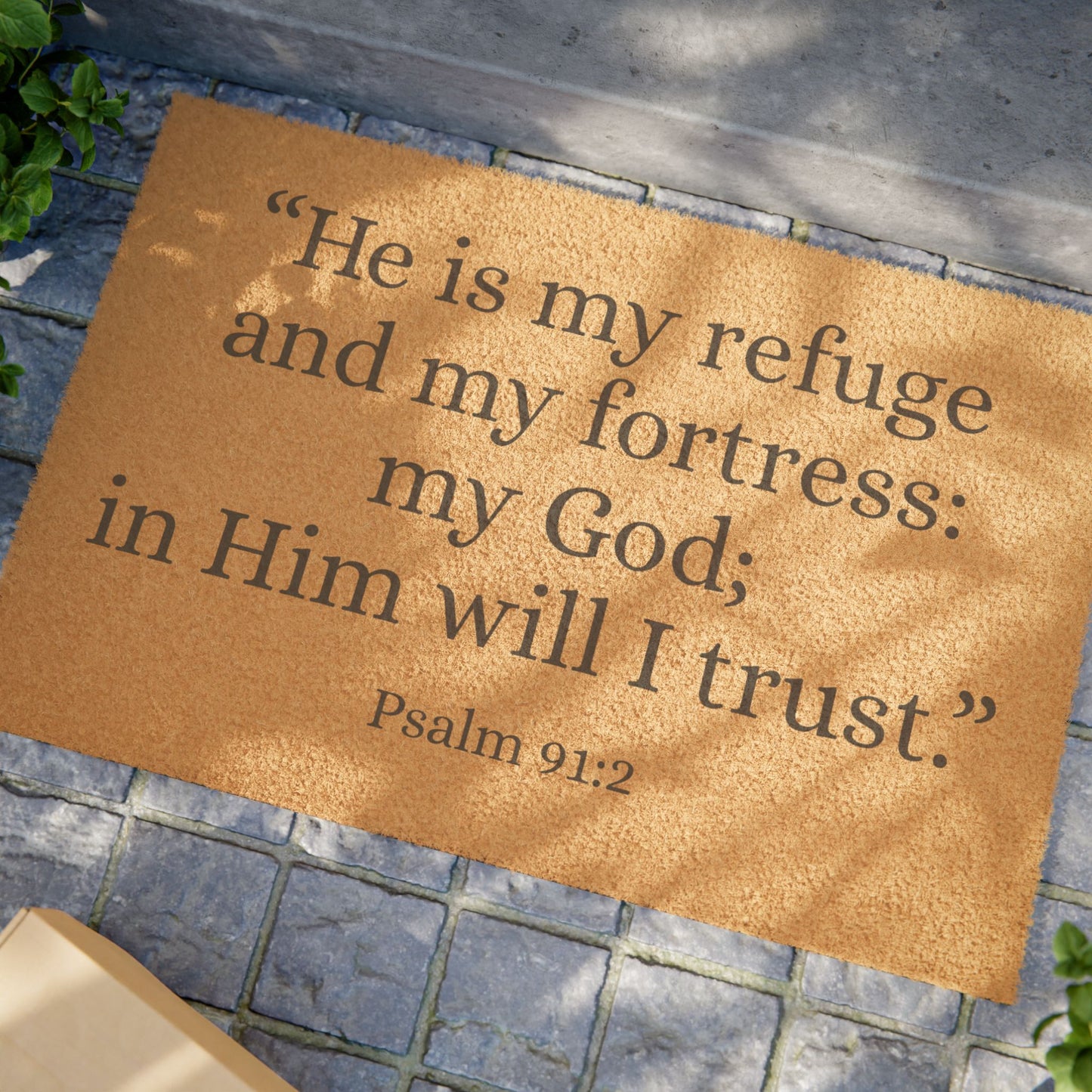 Psalm 91 Doormat – My Refuge and My Fortress
