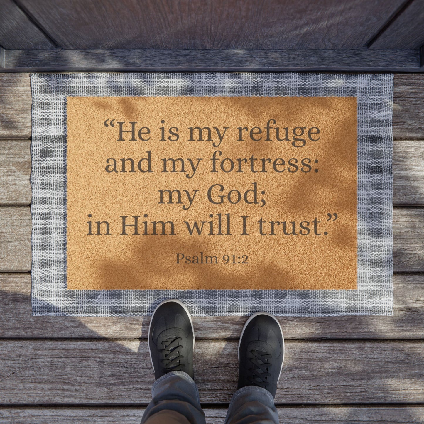 Psalm 91 Doormat – My Refuge and My Fortress